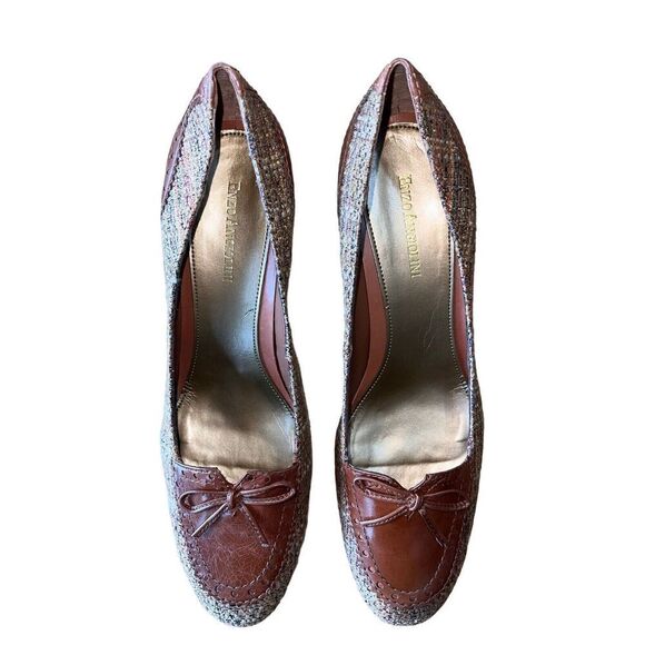 Enzo Angiolini Flexo Keiran Medium Brown Fabric Round Toe Pumps Wmns Sz 10 READ - Picture 3 of 13